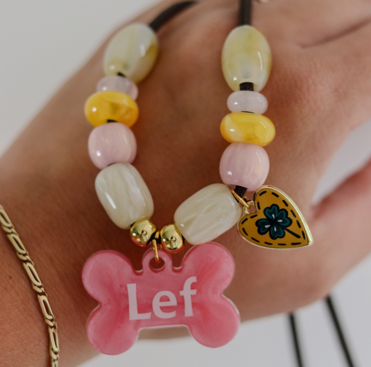 Hondenketting met Kralen inclusief Penning - Lucky