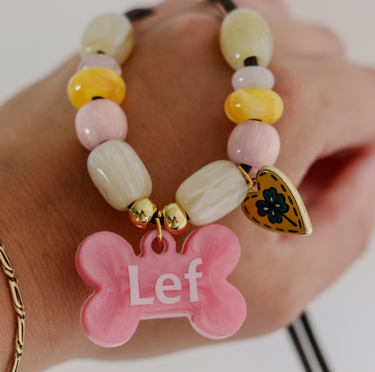 Hondenketting met Kralen inclusief Penning - Lucky