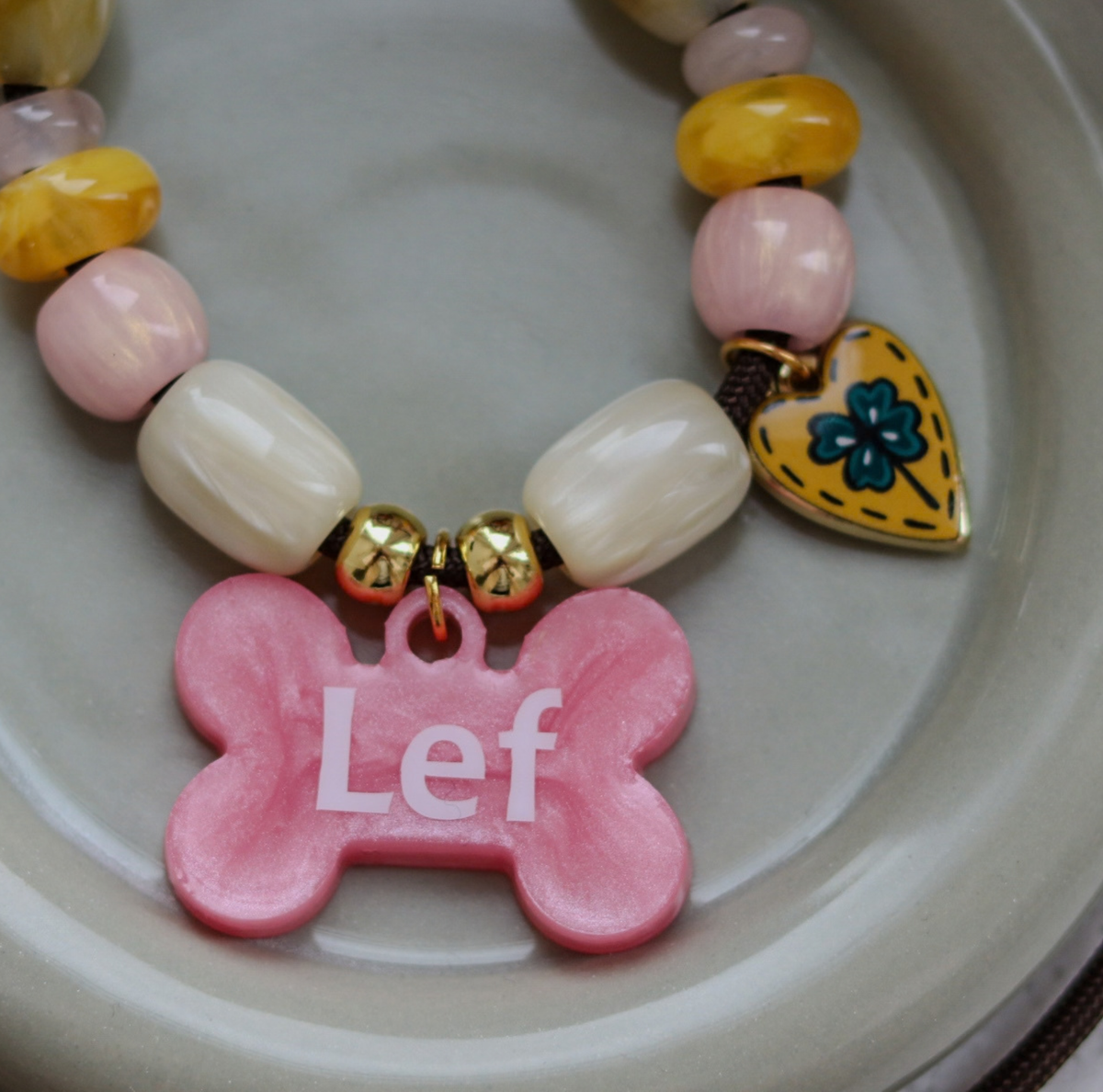 Hondenketting met Kralen inclusief Penning - Lucky