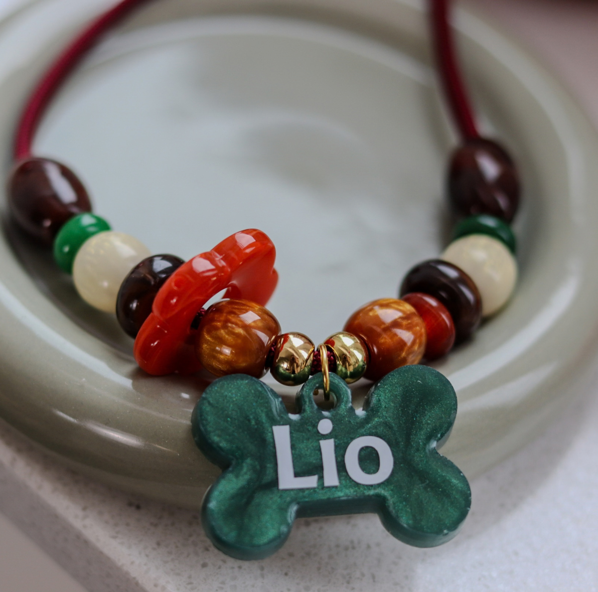 Hondenketting met Kralen - Forest Spice