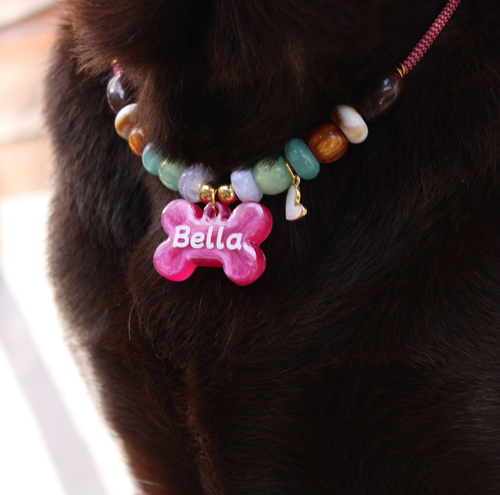 Hondenketting met Kralen - Wildberry Mint