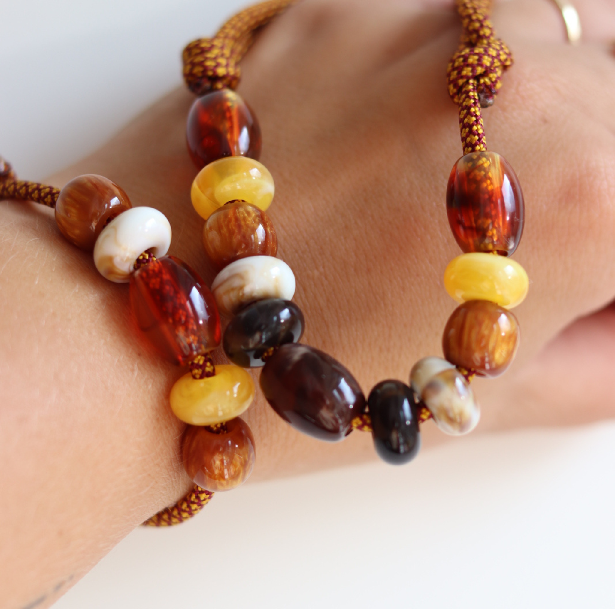 Hondenketting Retro met luxe kralen en bijpassende armband voor baasje