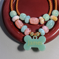 Hondenketting met Kralen inclusief Penning - Retro Pastel